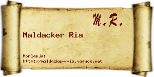 Maldacker Ria névjegykártya